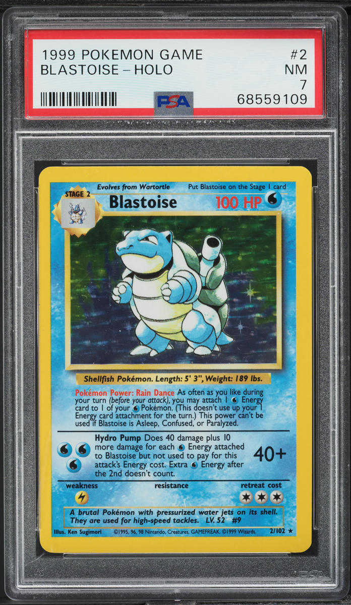 1999 Pokemon Base Set Holo Blastoise #2 PSA 7 NRMT