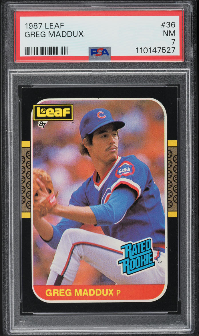1987 Leaf Greg Maddux ROOKIE #36 PSA 7 NRMT