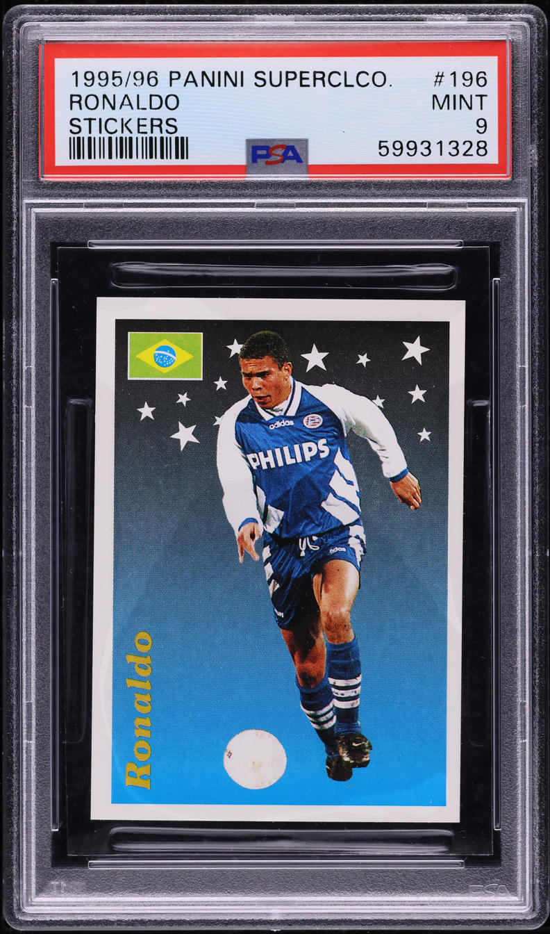 1995 Panini Supercalcio Stickers Ronaldo ROOKIE #196 PSA 9 MINT