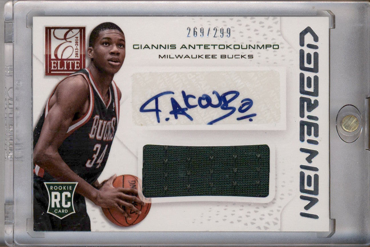 2013 Panini Elite New Breed Autograph Jerseys Giannis Antetokounmpo RC Auto /299