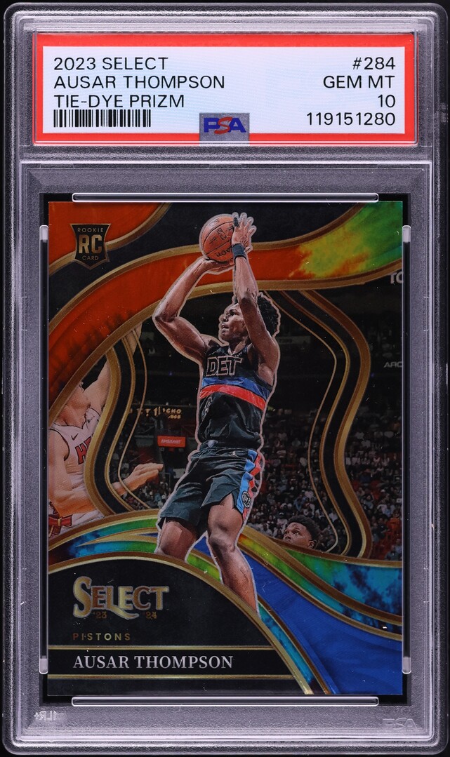 2023 Select Courtside Tie-Dye Prizm Ausar Thompson ROOKIE 25/25 #284 PSA 10 GEM