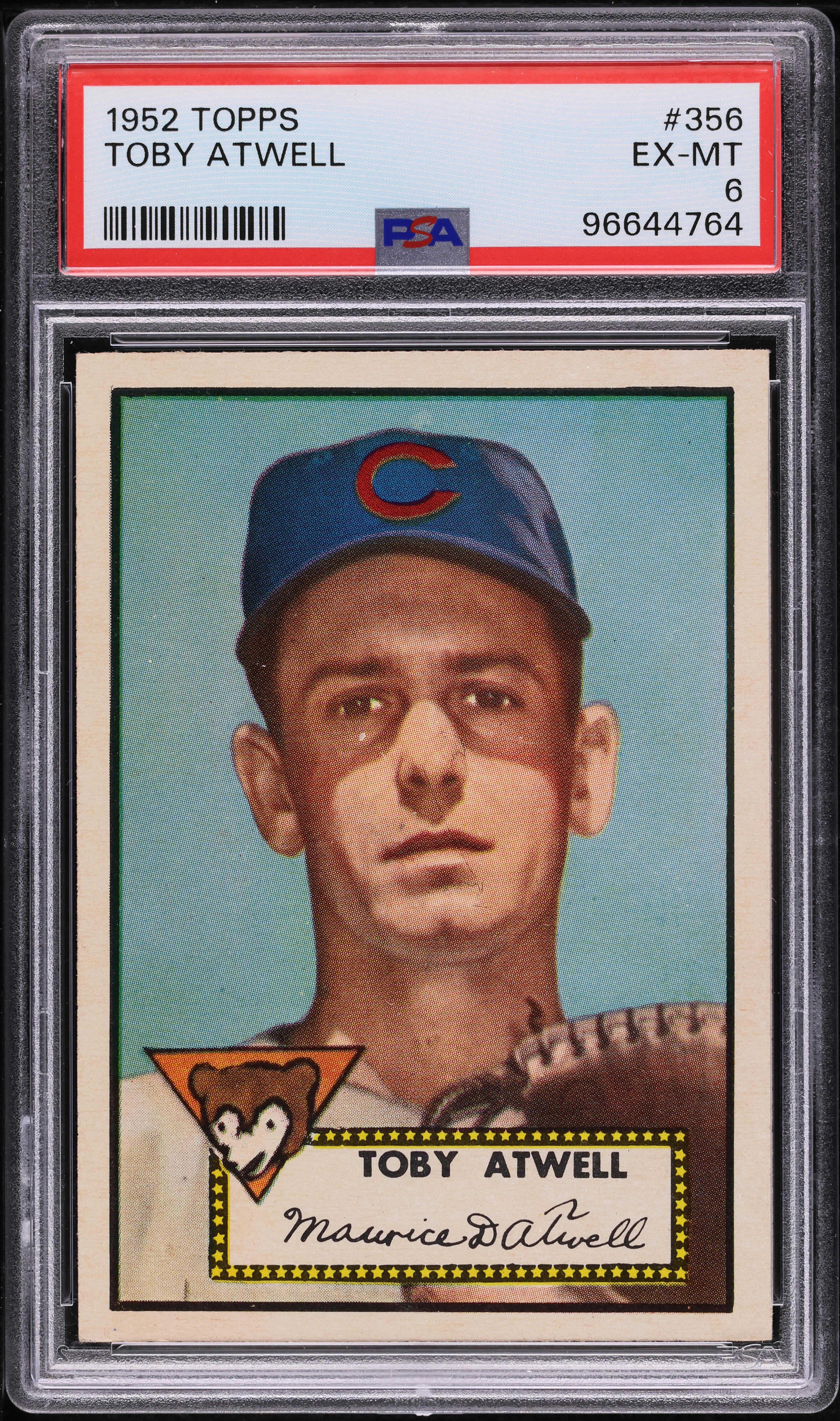 1952 Topps Toby Atwell #356 PSA 6 EXMT