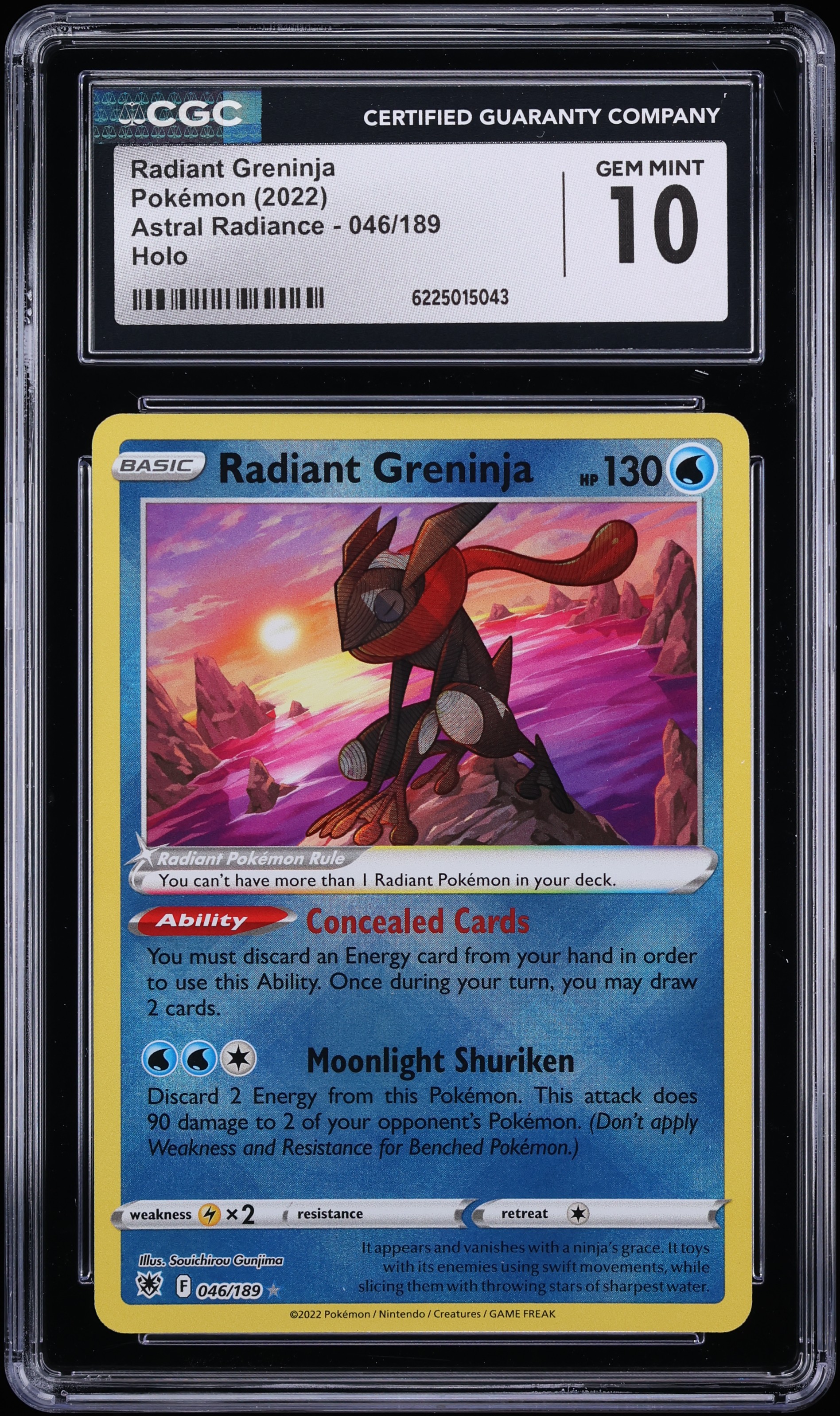 2022 Pokemon Sword & Shield Astral Radiance Holo Radiant Greninja #46 CGC 10 GEM MINT
