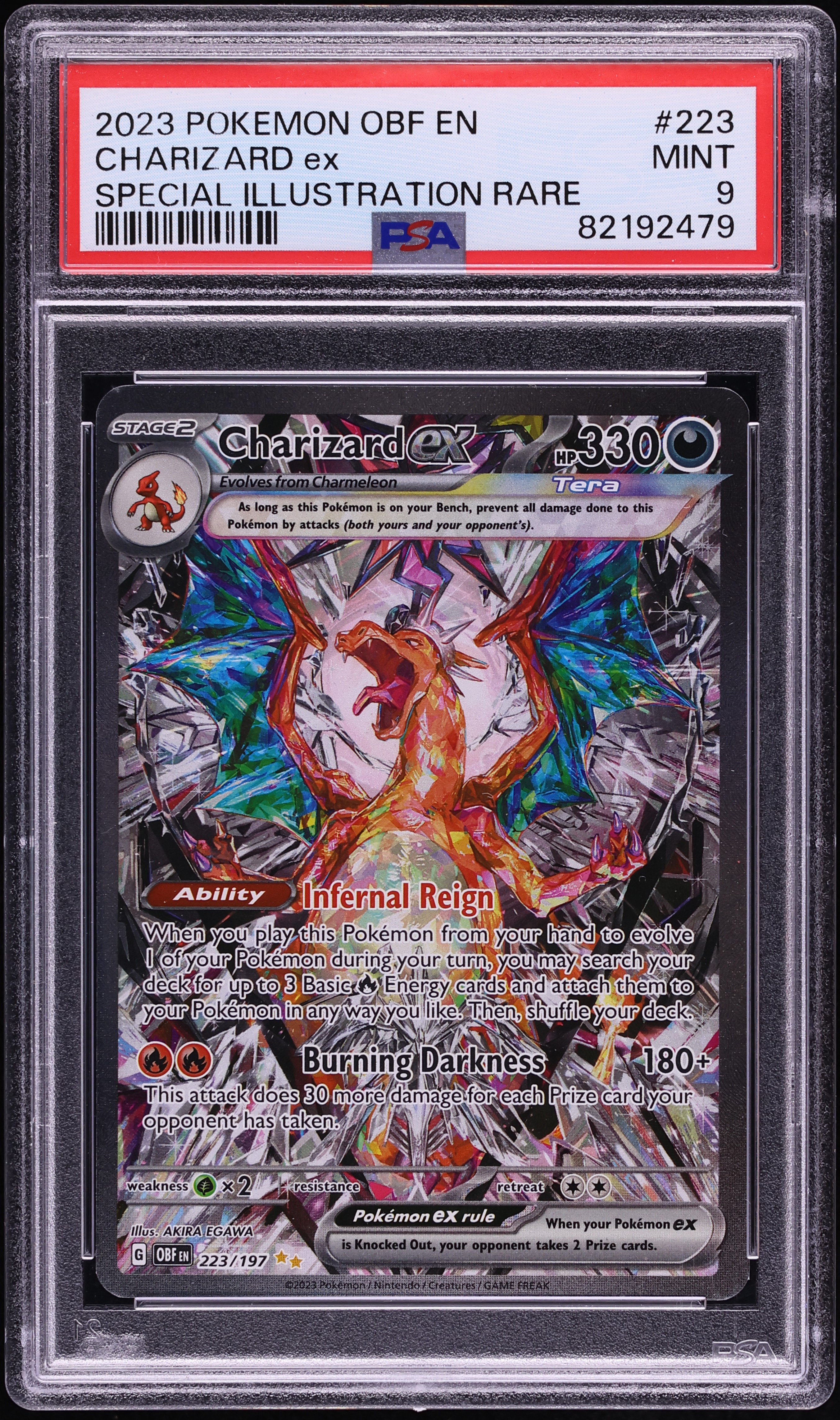 2023 Pokemon Scarlet & Violet Obsidian Flames SIR Charizard Ex #223 PSA 9 MINT