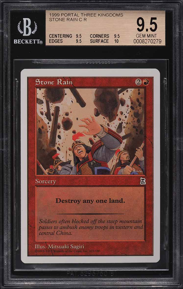 1999 Magic The Gathering MTG Portal Three Kingdoms Stone Rain C R BGS 9.5 GEM