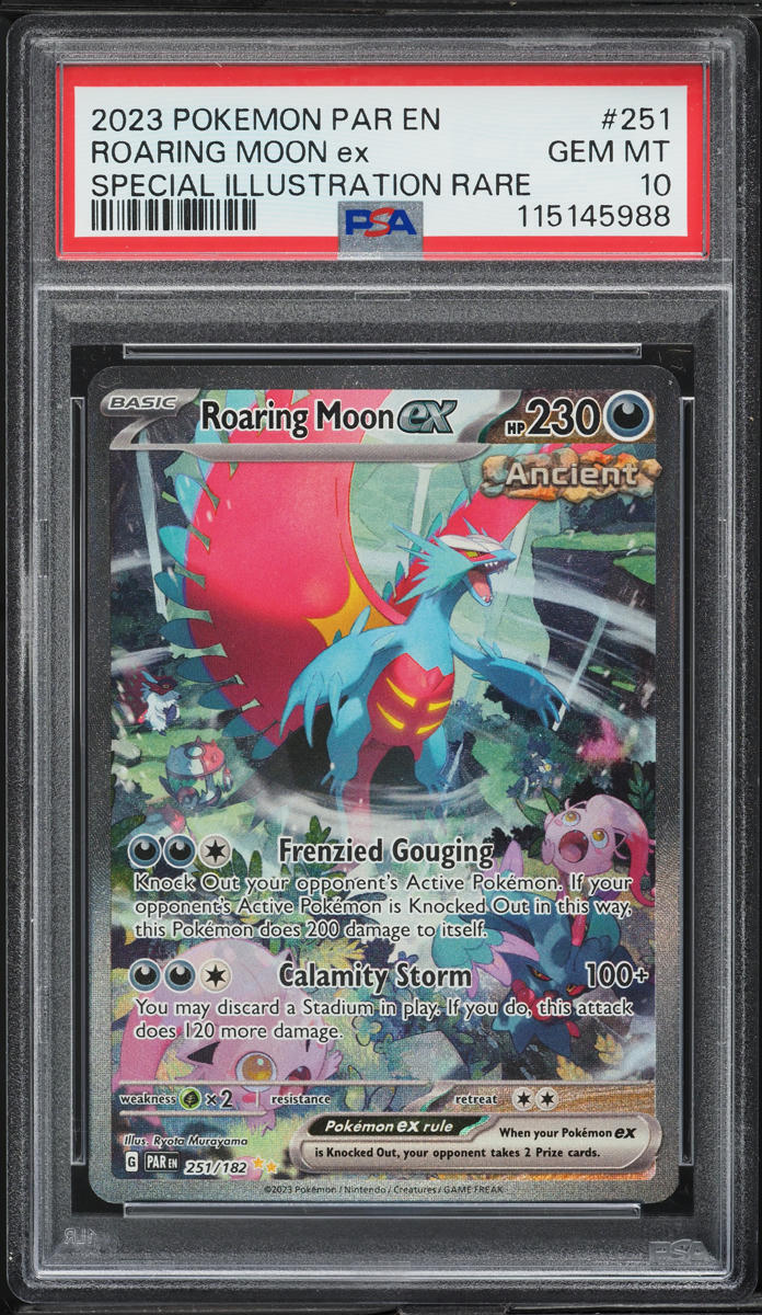 2023 Pokemon SV Paradox Rift SIR Roaring Moon ex #251 PSA 10 GEM MINT