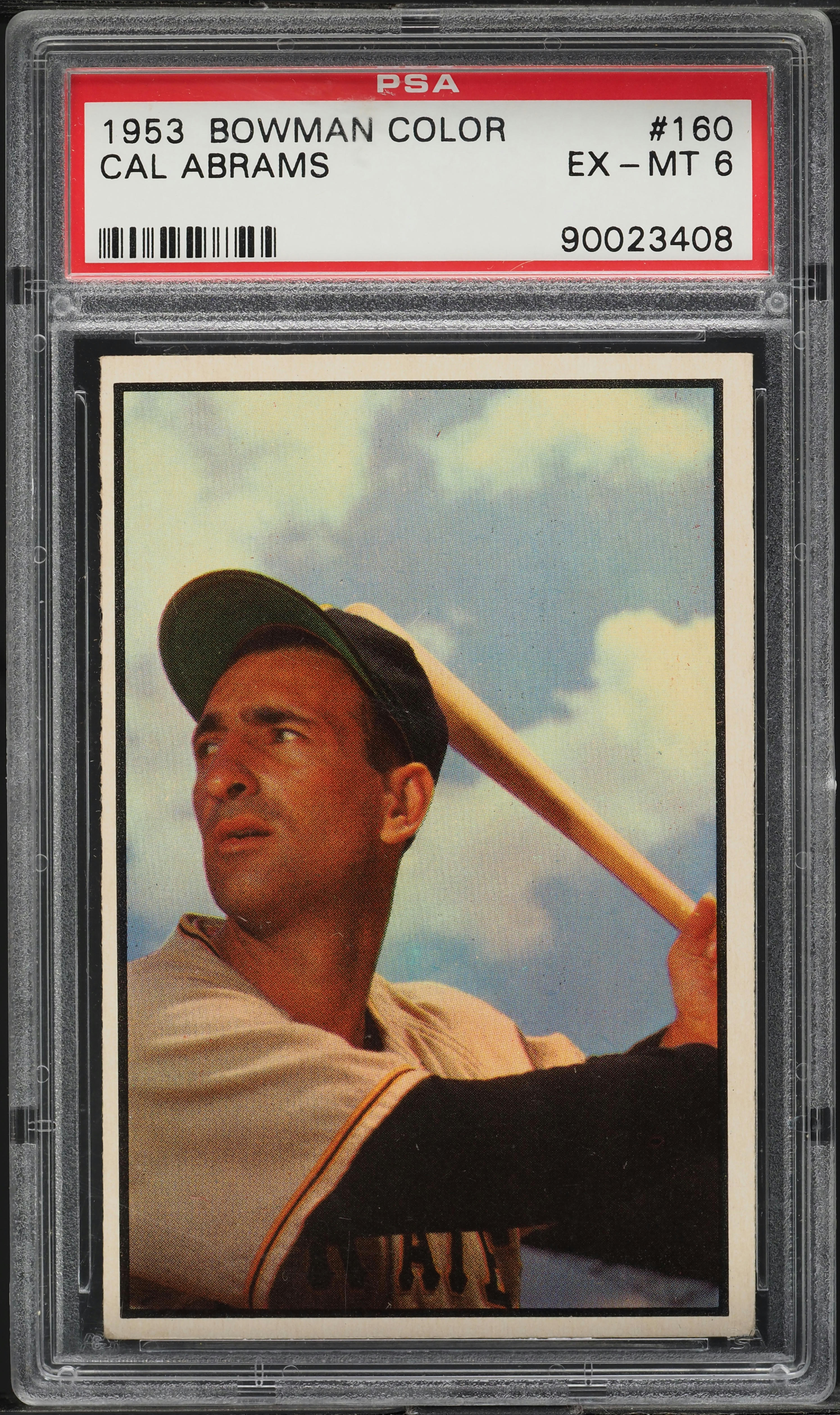 1953 Bowman Color SETBREAK Cal Abrams #160 PSA 6 EXMT