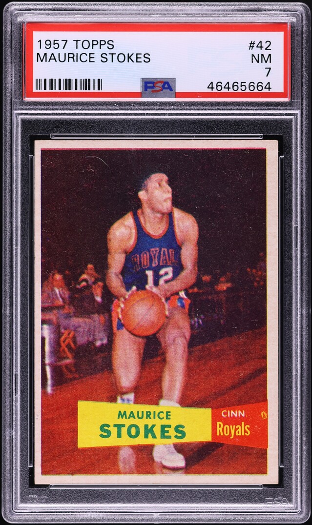 1957 Topps Basketball Maurice Stokes #42 PSA 7 NRMT