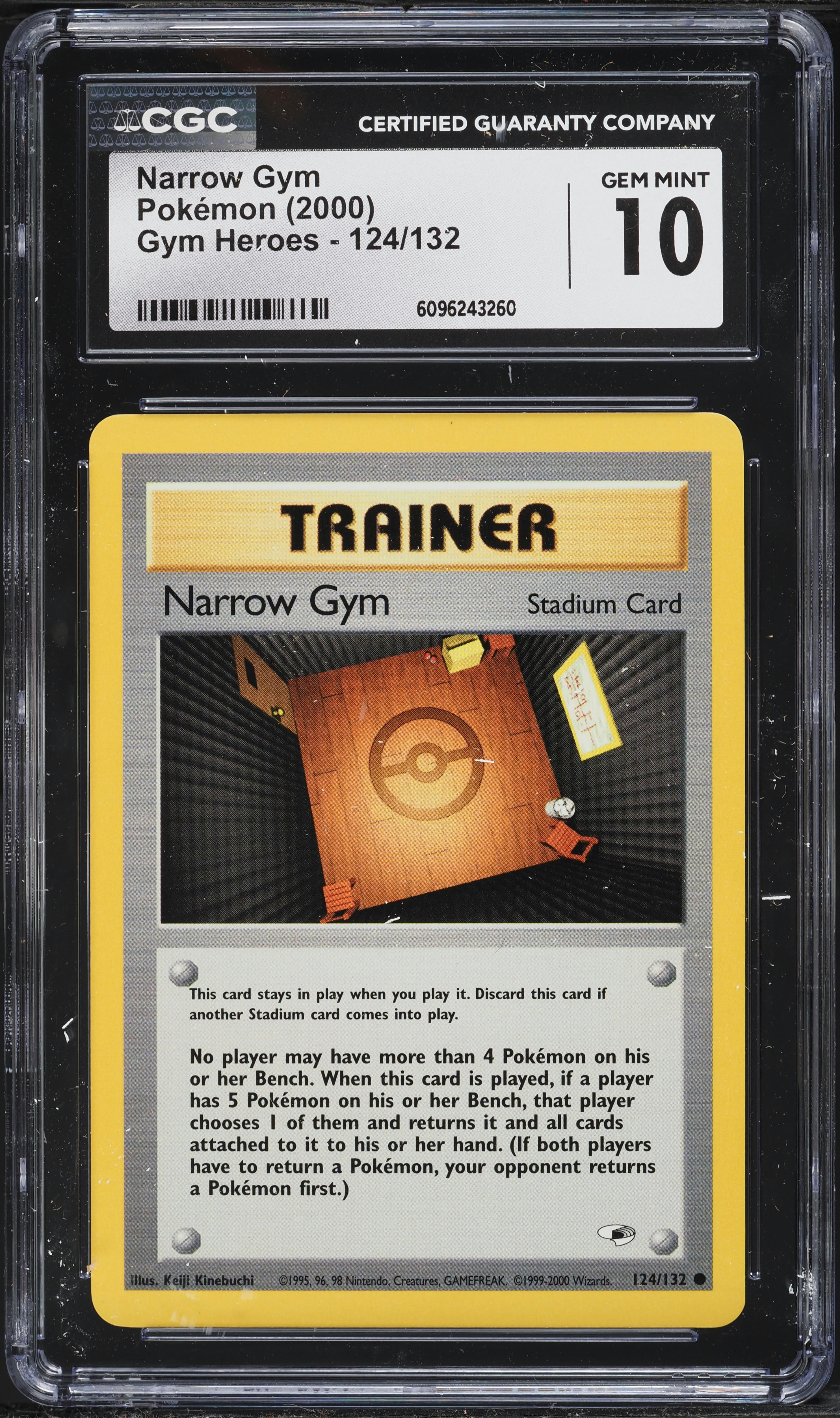 2000 Pokemon Gym Heroes Narrow Gym #124 CGC 10 GEM MINT