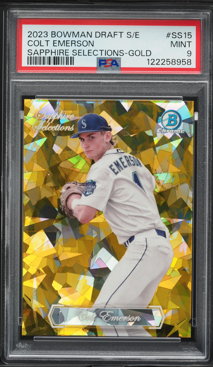 2023 Bowman Chrome Sapphire Selections Gold Colt Emerson ROOKIE /50 #SS-15 PSA 9