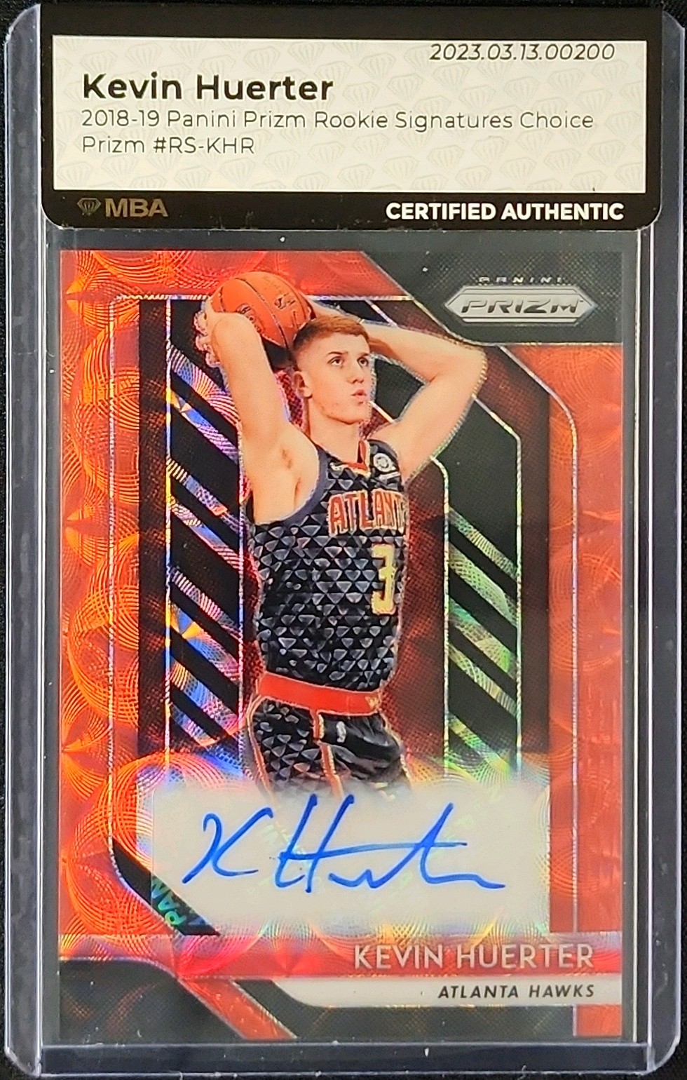2018 Panini Prizm Signatures Choice Kevin Huerter ROOKIE AUTO #RS-KHR MBA AUTH
