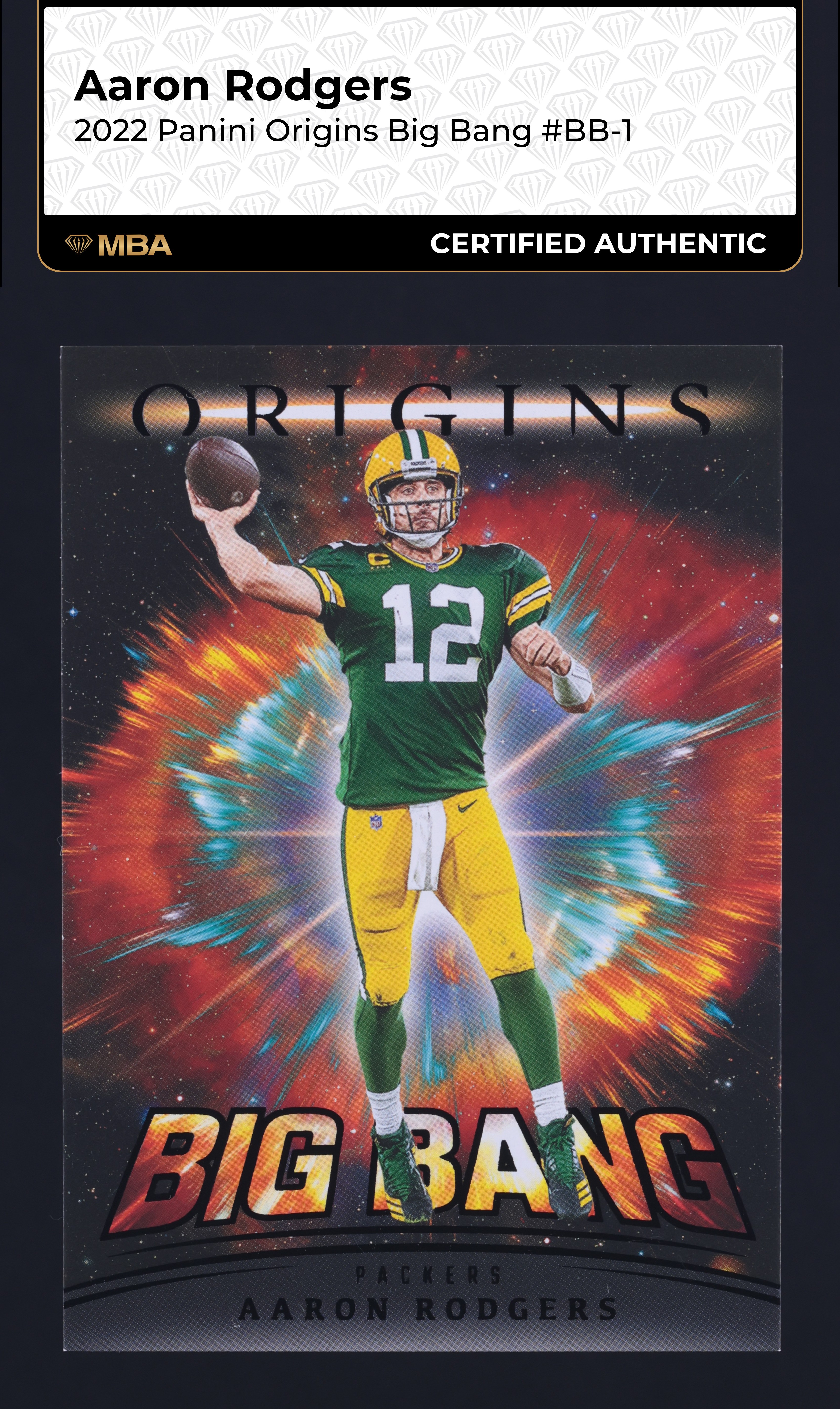 2022 Panini Origins Big Bang Aaron Rodgers #BB-1 MBA AUTH