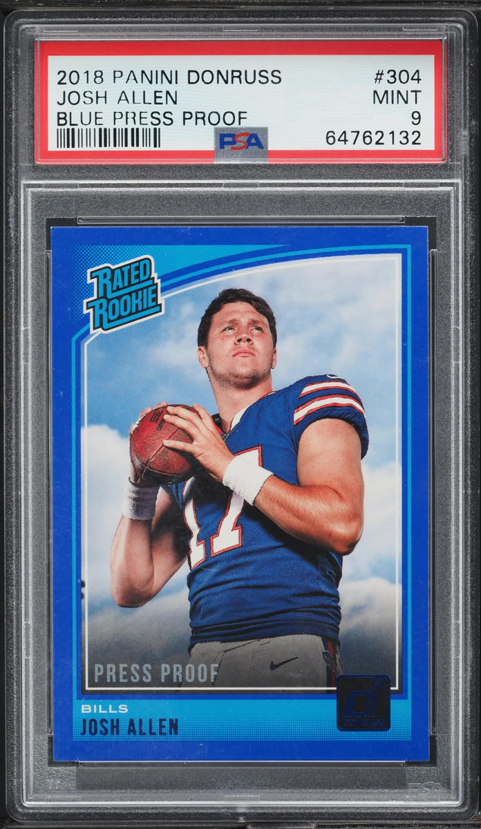 2018 Donruss Blue Press Proof Josh Allen ROOKIE #304 PSA 9 MINT