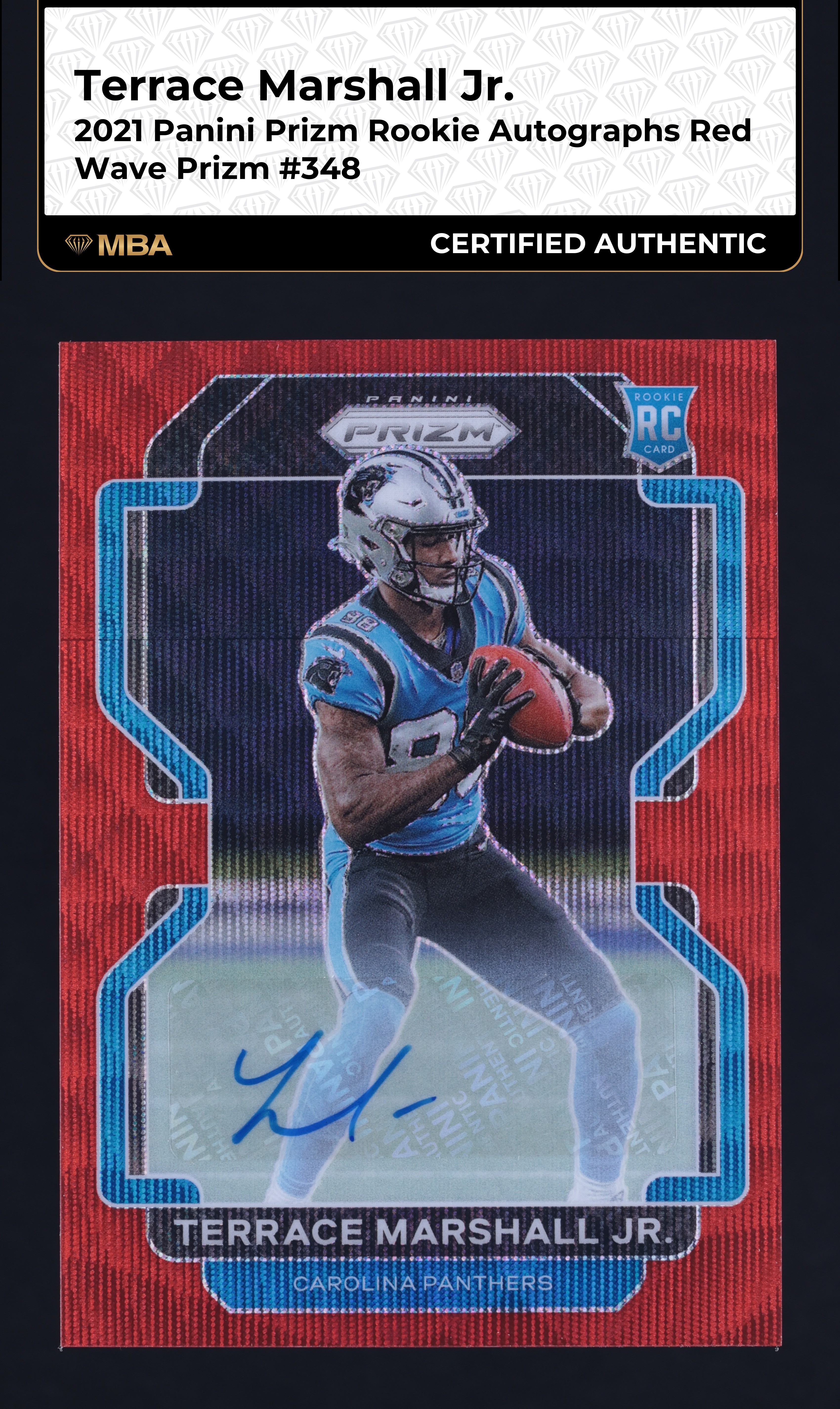 2021 Panini Prizm Red Wave Terrace Marshall Jr. ROOKIE AUTO /149 #348 MBA AUTH