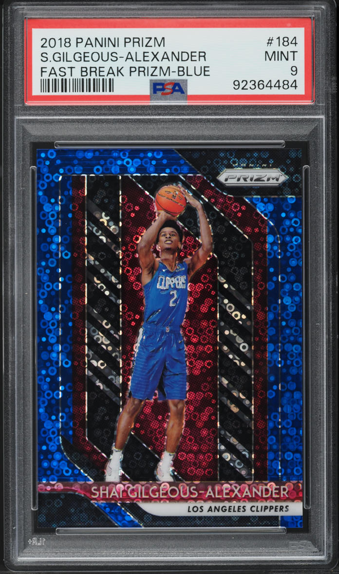 2018 Panini Prizm Fast Break Blue Shai Gilgeous-Alexander ROOKIE /175 #184 PSA 9