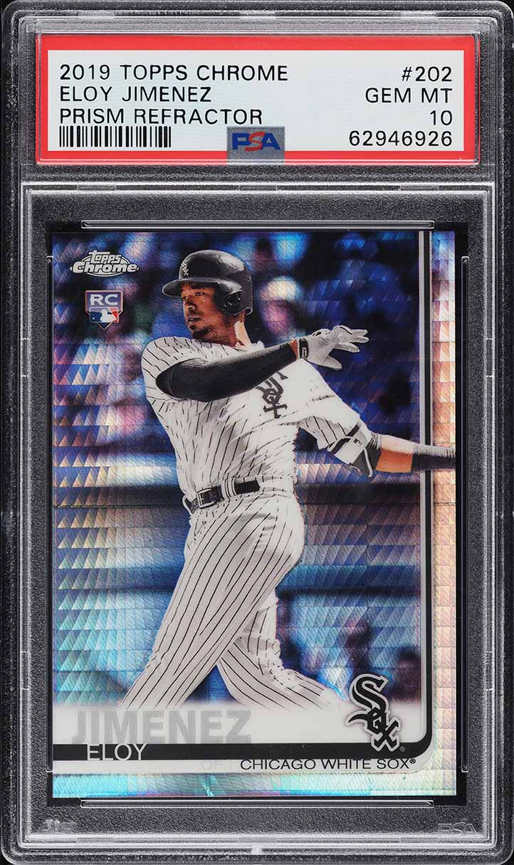 2019 Topps Chrome Prism Refractor Eloy Jimenez ROOKIE #202 PSA 10 GEM MINT