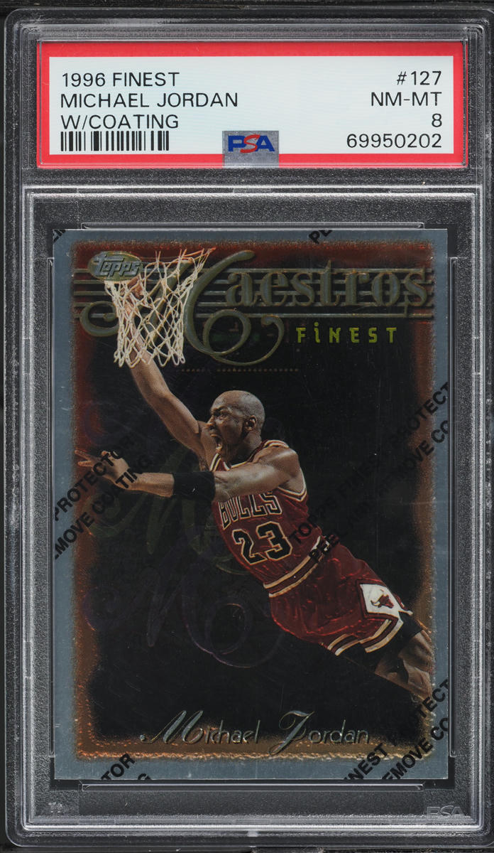 1996 Finest W/ Coating Michael Jordan #127 PSA 8 NM-MT