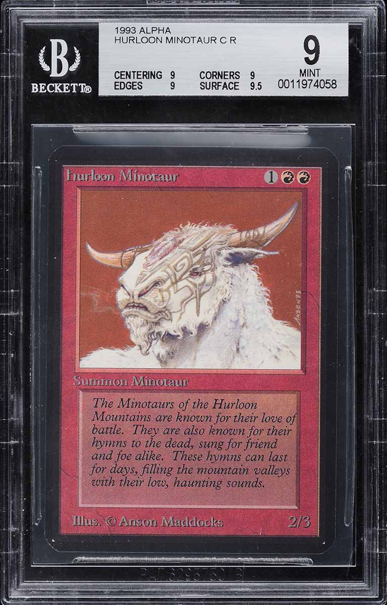 1993 Magic The Gathering MTG Alpha Hurloon Minotaur C R BGS 9 MINT