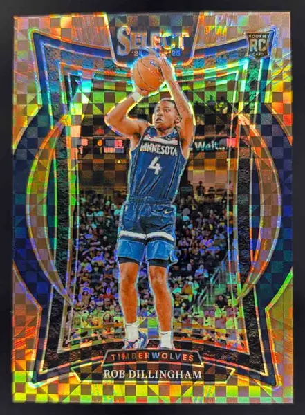 2024-25 Panini Select Concourse Bronze Checker Prizm #84 Rob Dillingham RC /49