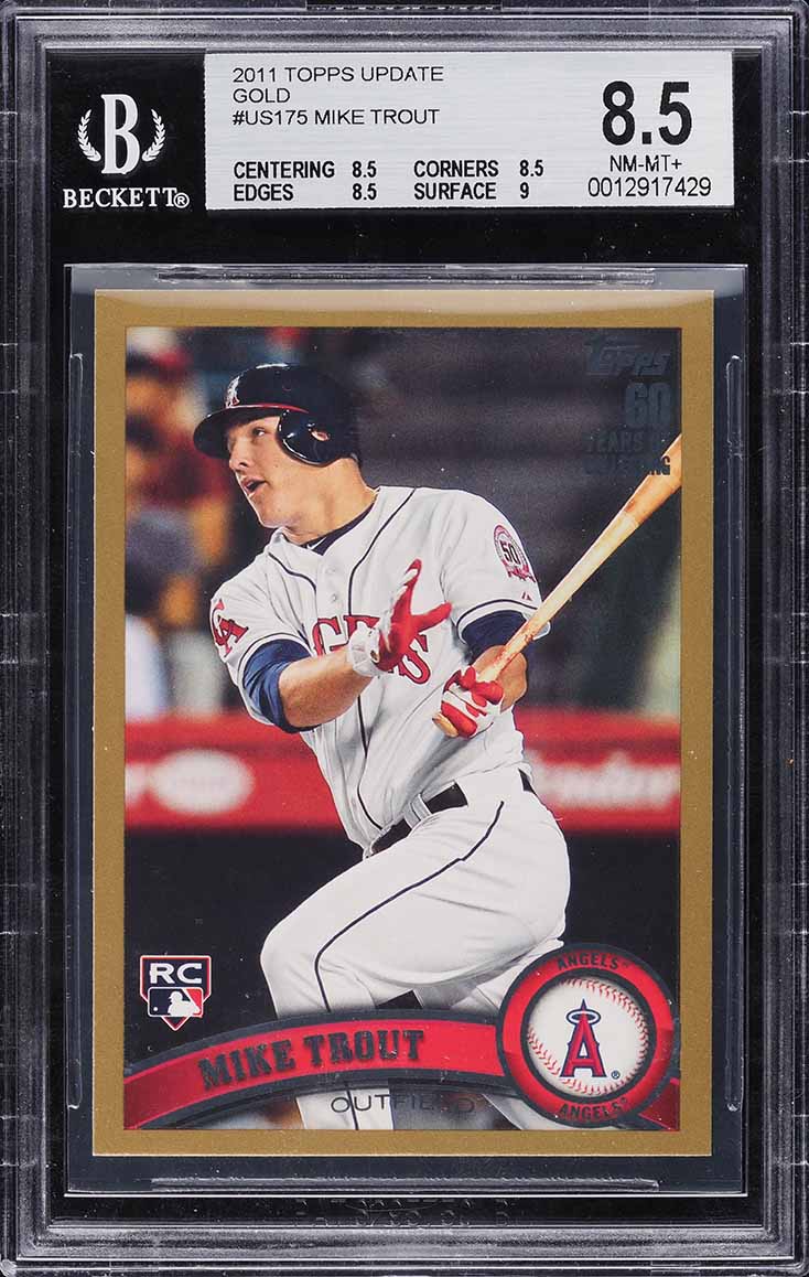 2011 Topps Update Gold Mike Trout ROOKIE RC /2011 #US175 BGS 8.5 NM-MT+