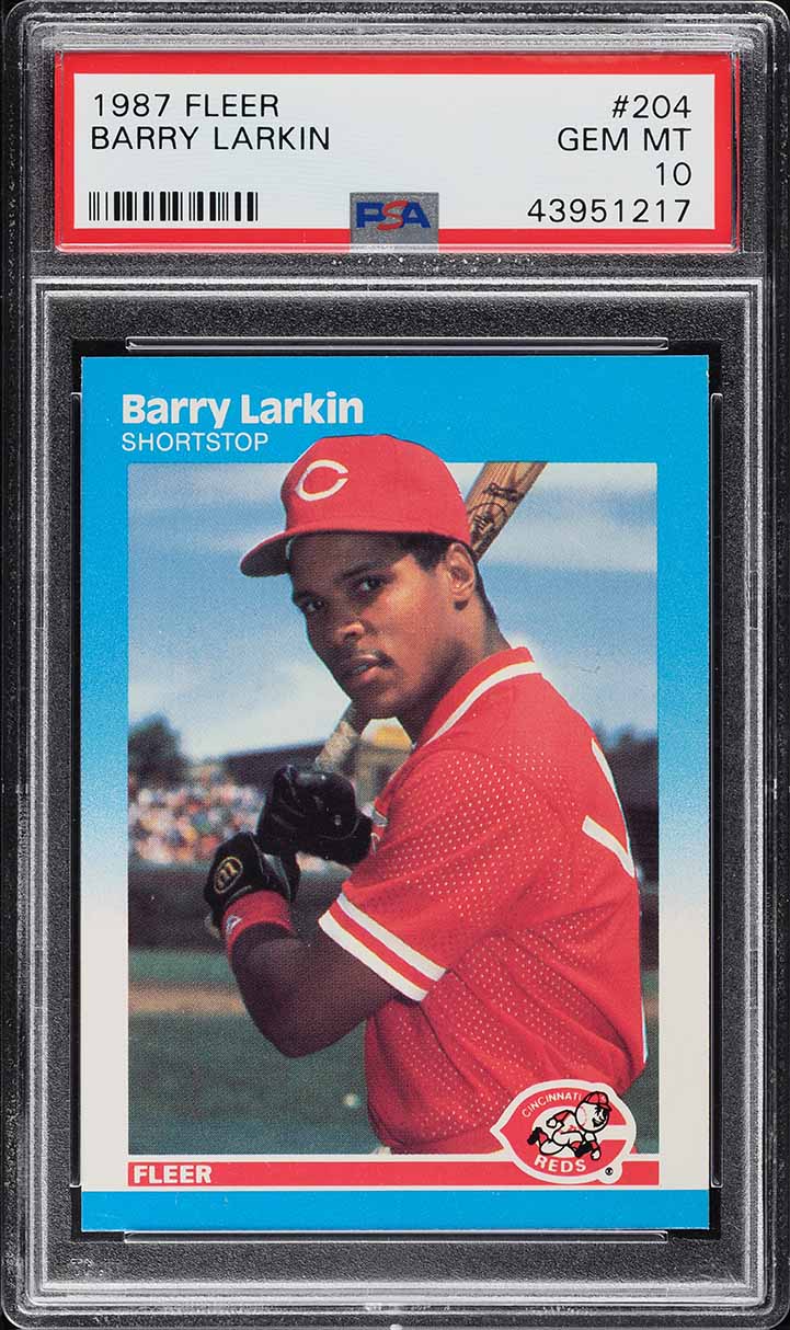 1987 Fleer Barry Larkin ROOKIE #204 PSA 10 GEM MINT