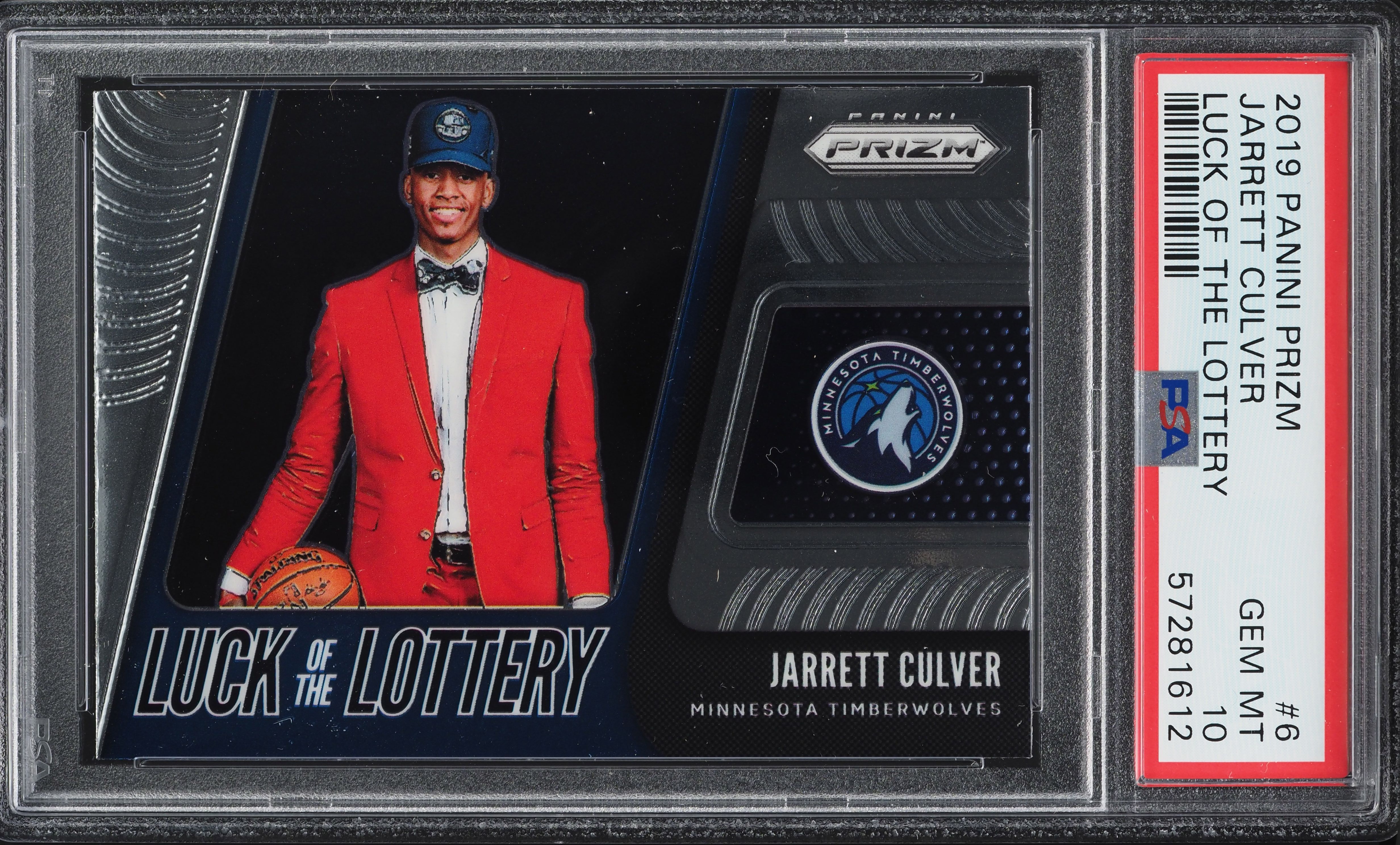 2019 Panini Prizm Luck Of The Lottery Jarrett Culver ROOKIE #6 PSA 10 GEM MINT