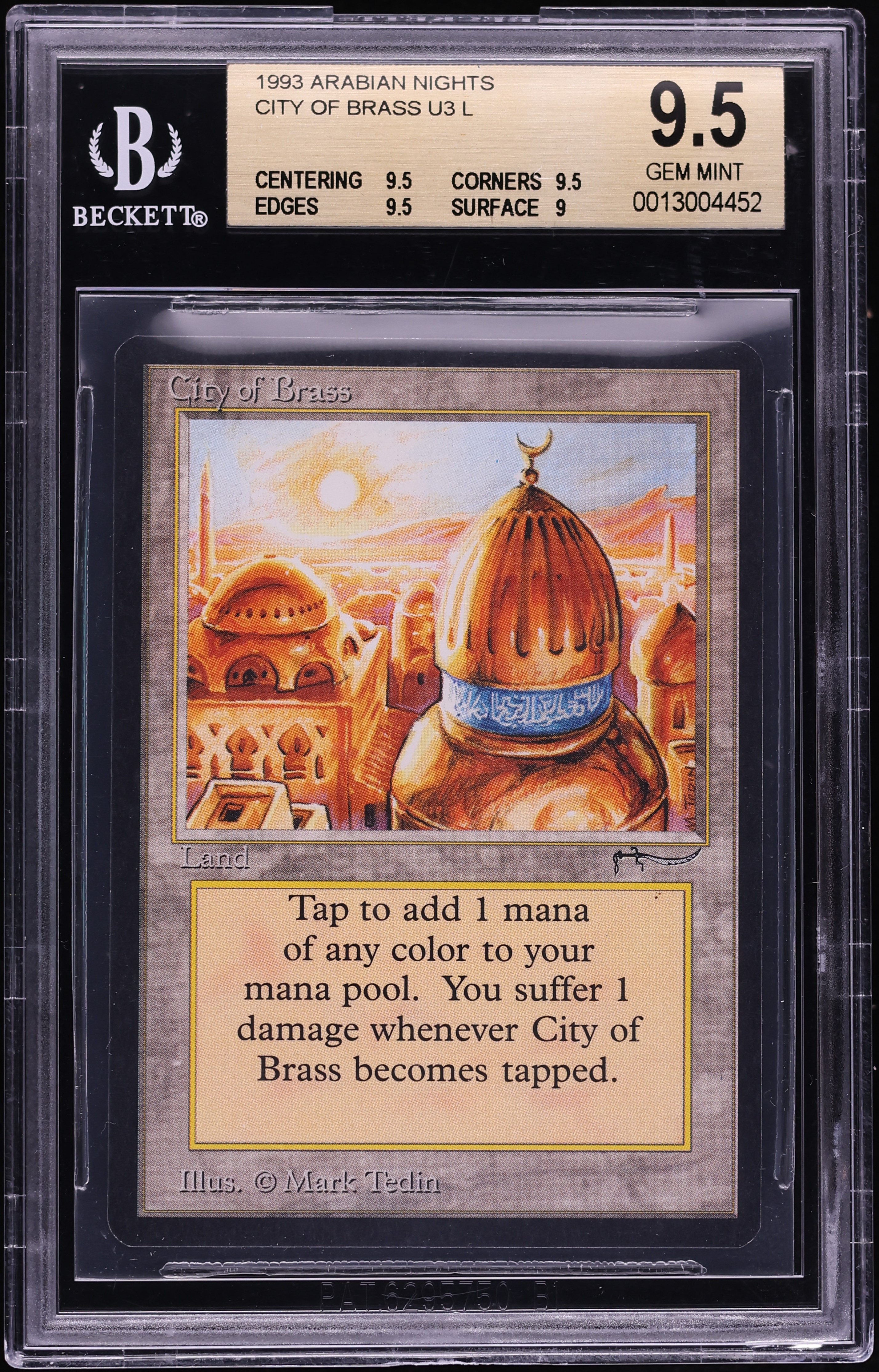 1993 Magic The Gathering MTG Arabian Nights City Of Brass BGS 9.5 GEM MINT