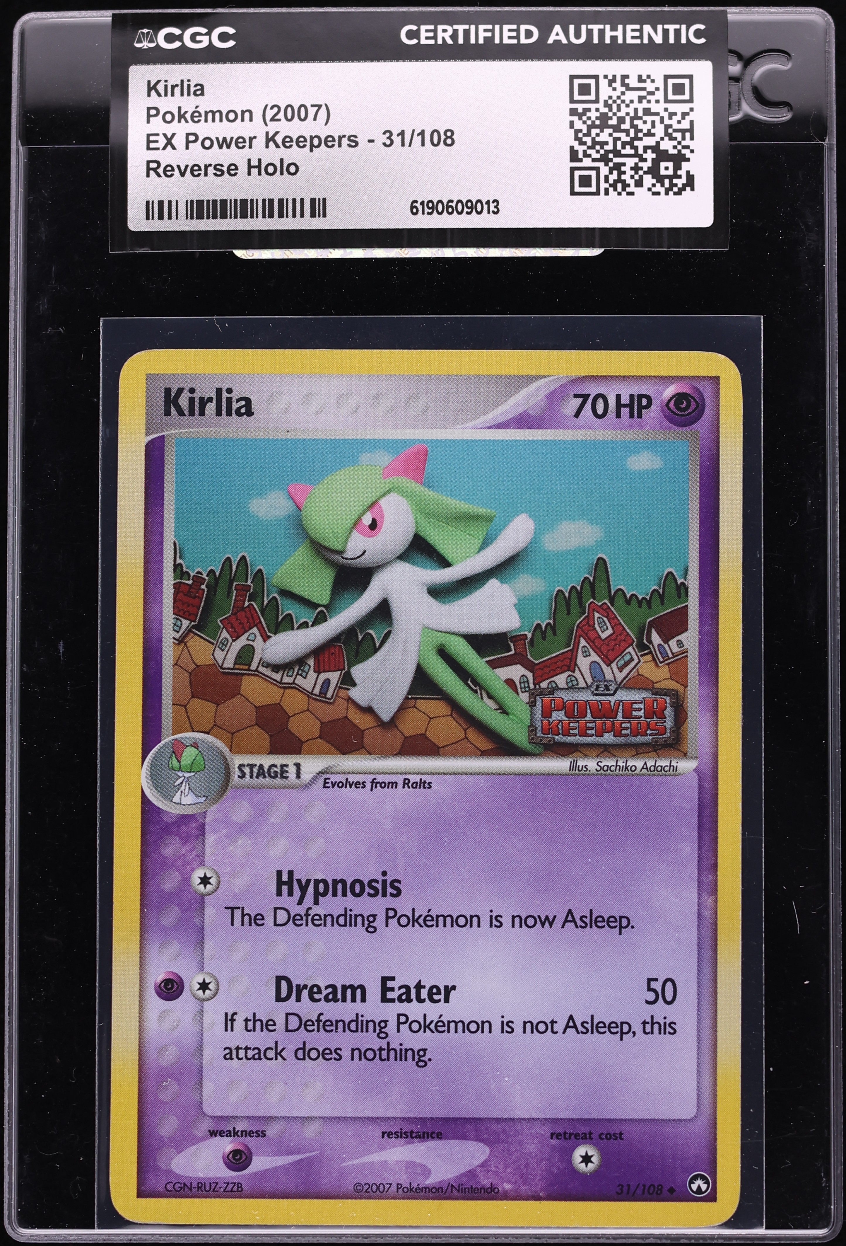 2007 Pokemon EX Power Keepers Reverse Holo Kirlia #31 CGC AUTH