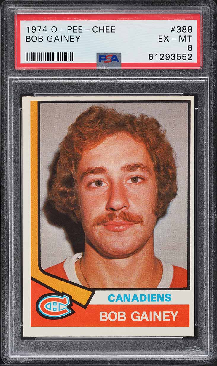 1974 O-Pee-Chee Hockey Bob Gainey ROOKIE #388 PSA 6 EXMT