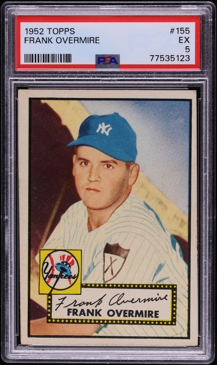 1952 Topps Frank Overmire #155 PSA 5 EX