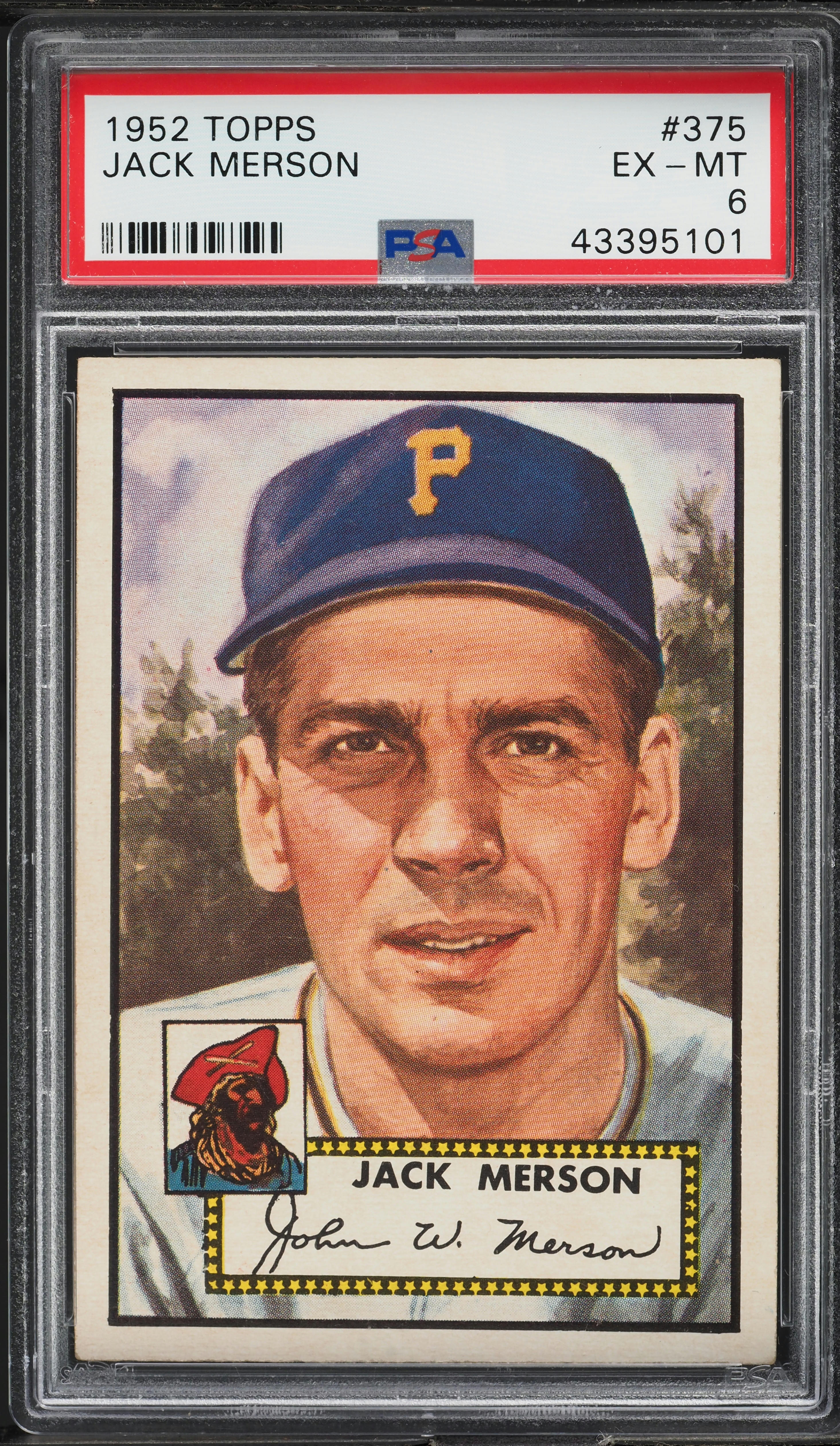 1952 Topps Jack Merson #375 PSA 6 EXMT