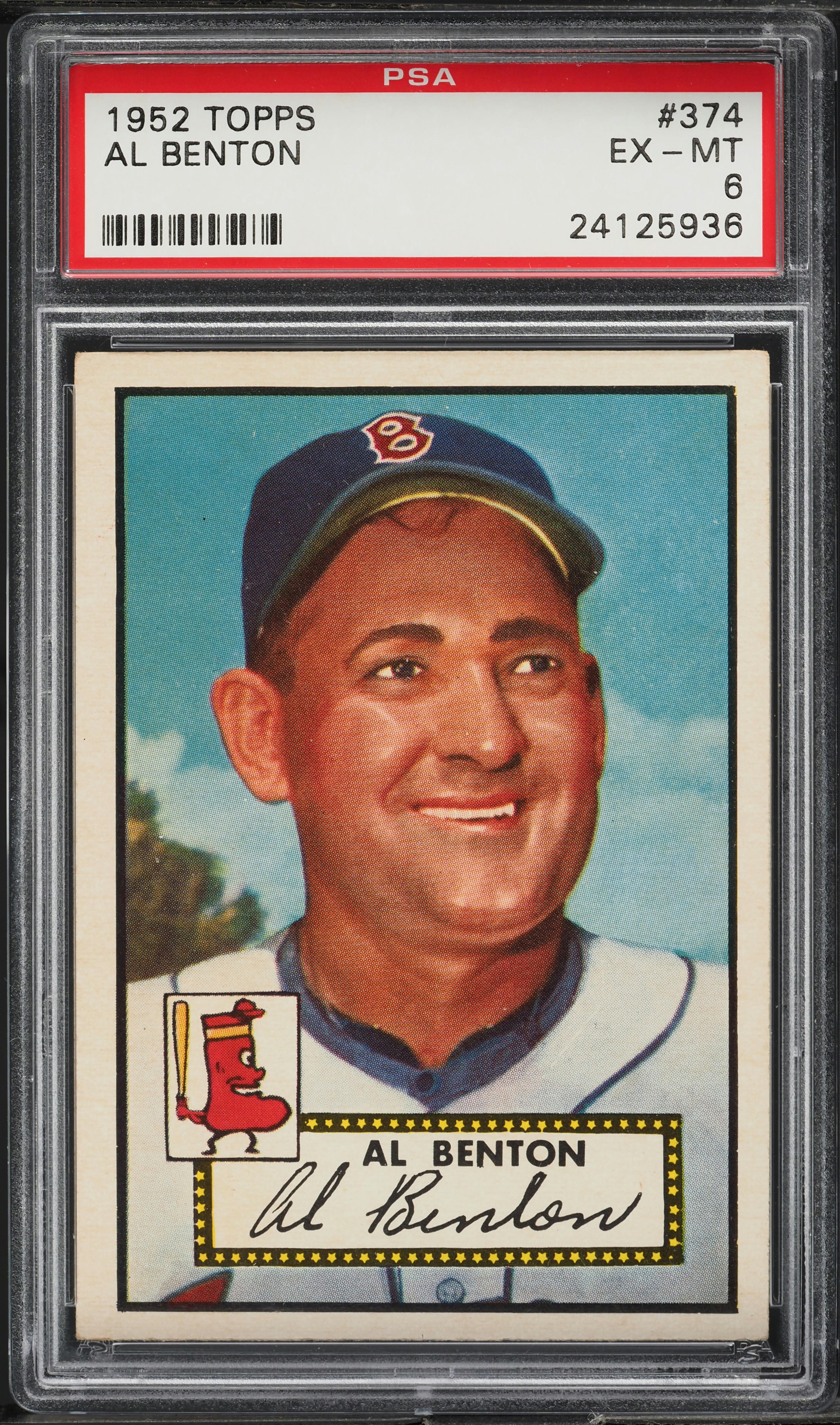 1952 Topps Al Benton #374 PSA 6 EXMT