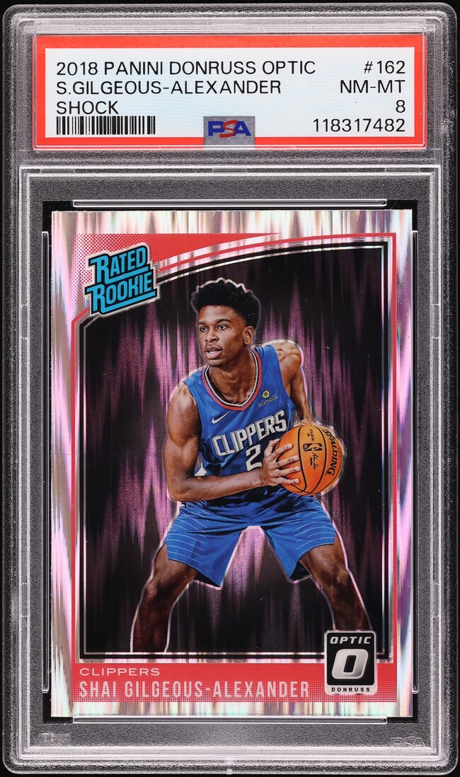 2018 Donruss Optic Shock Shai Gilgeous-Alexander ROOKIE #162 PSA 8 NM-MT