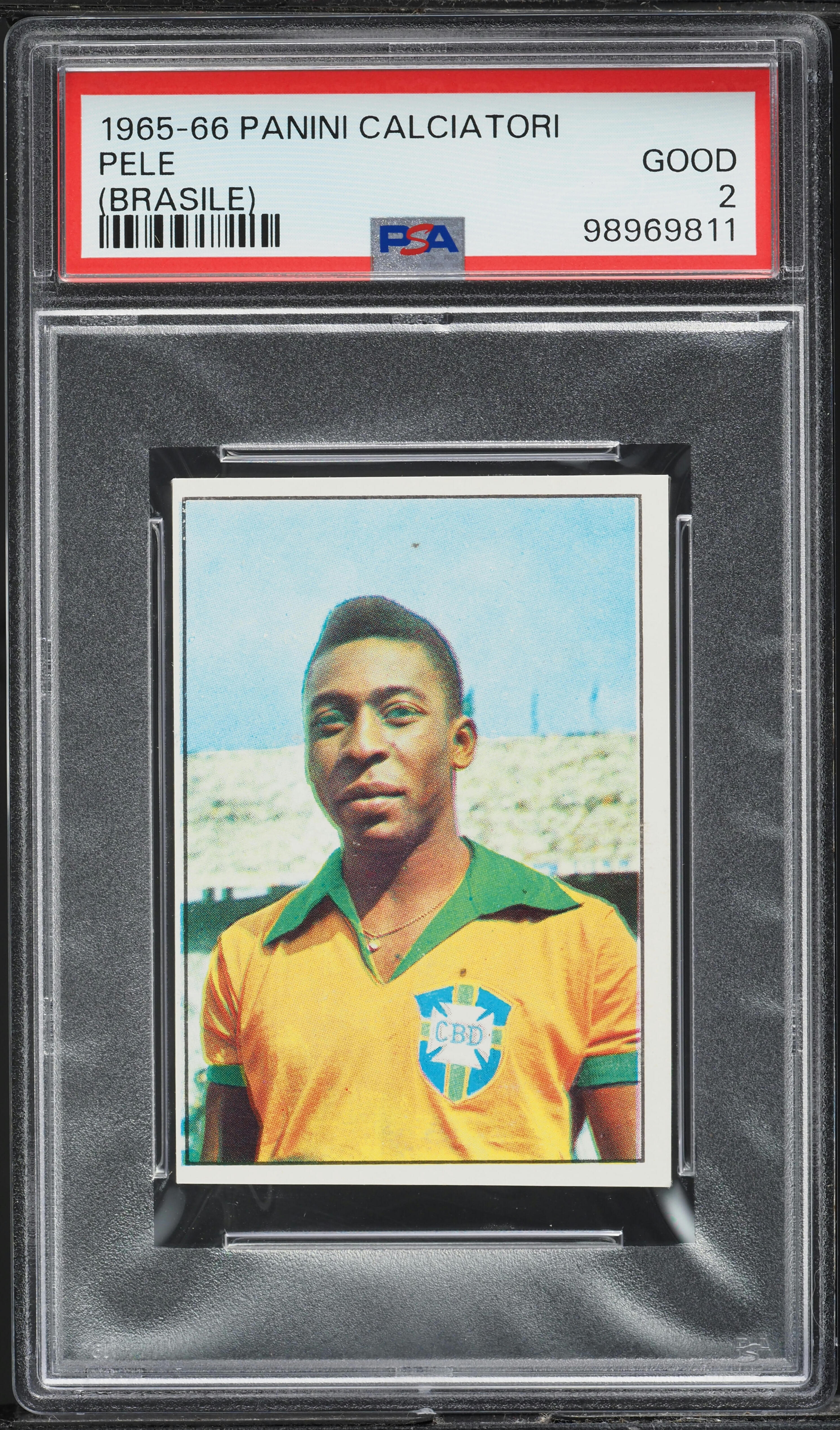 1965 Panini Calciatori Soccer Pele BRASILE PSA 2 GD