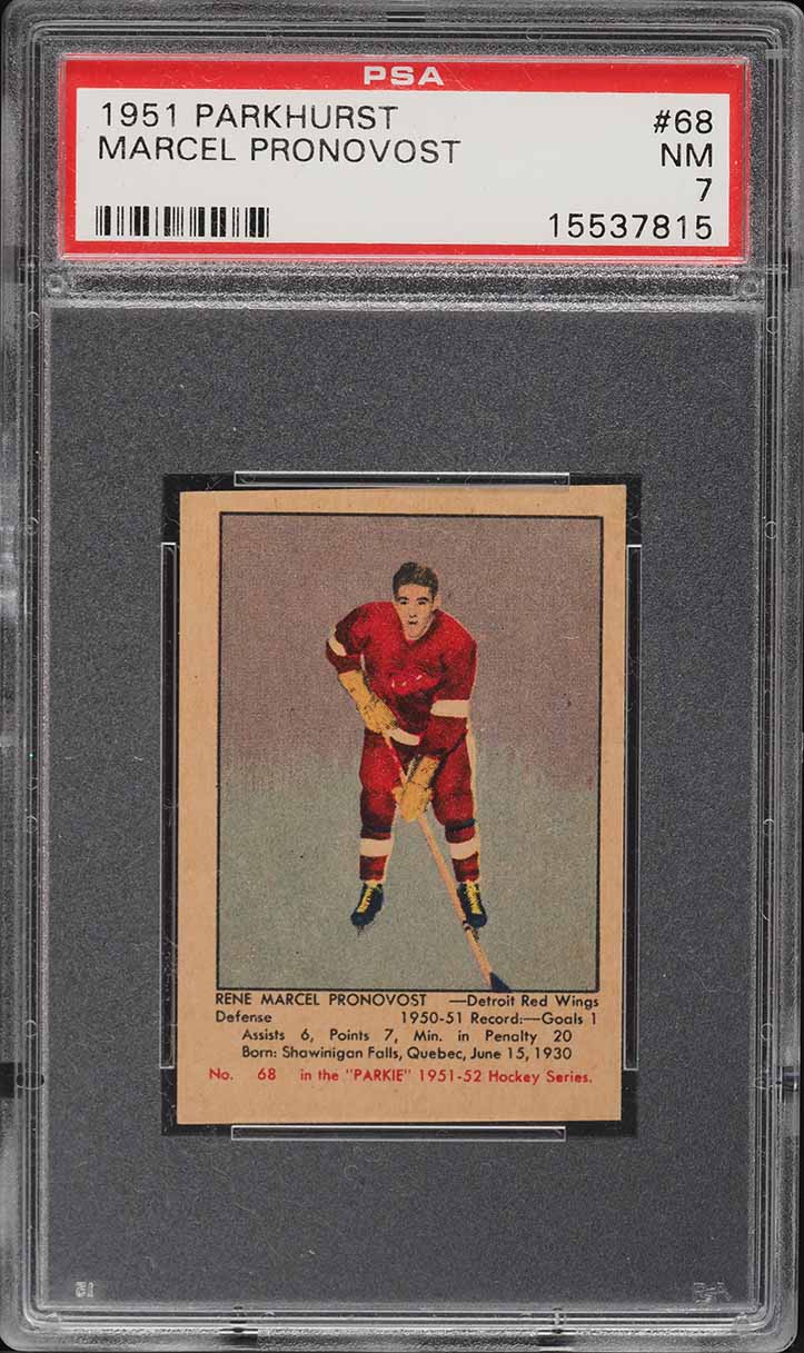 1951 Parkhurst Marcel Pronovost ROOKIE #68 PSA 7 NRMT