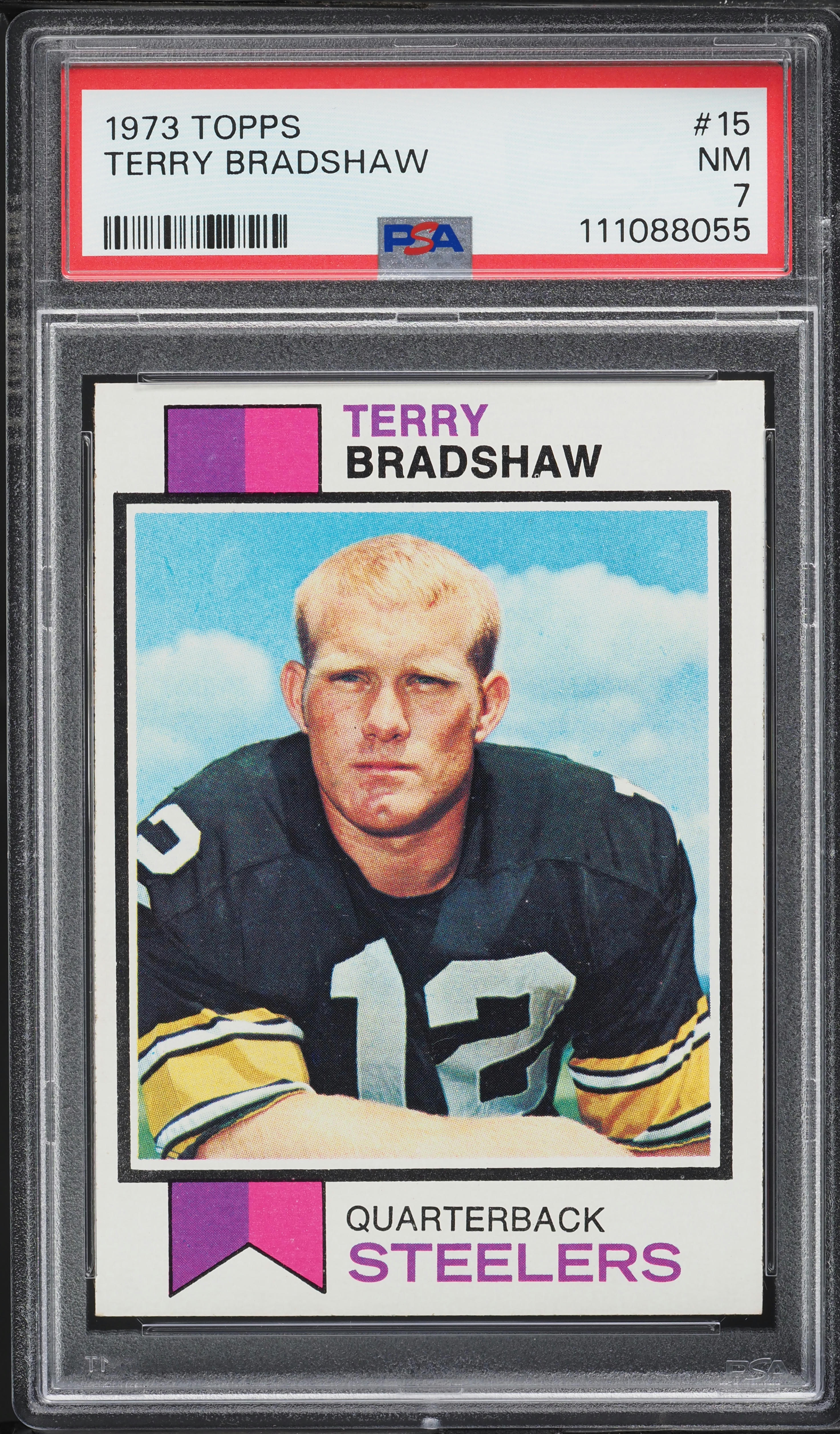 1973 Topps Football Terry Bradshaw #15 PSA 7 NRMT