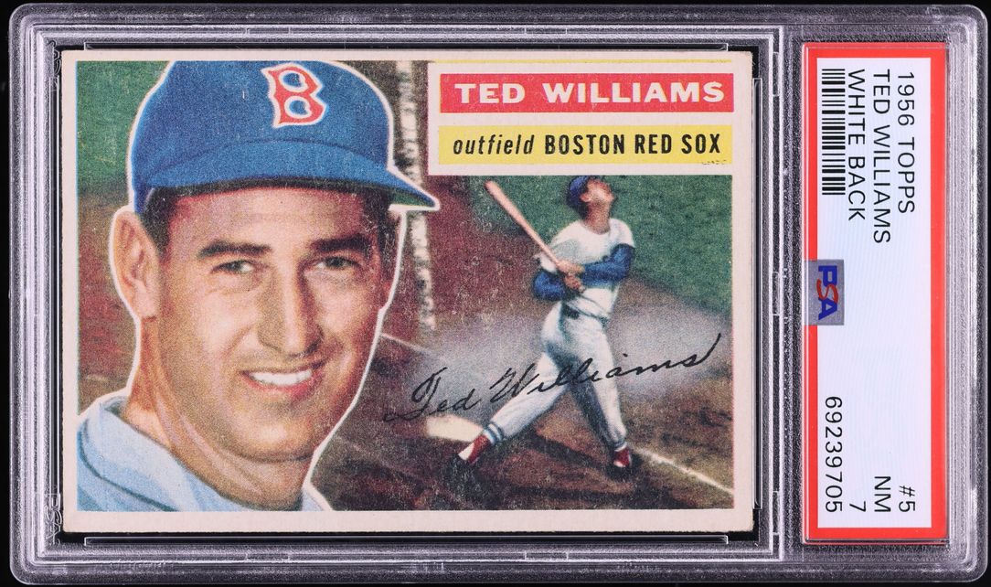 1956 Topps Ted Williams WHITE BACK #5 PSA 7 NRMT