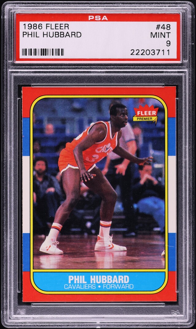 1986 Fleer Basketball Phil Hubbard #48 PSA 9 MINT