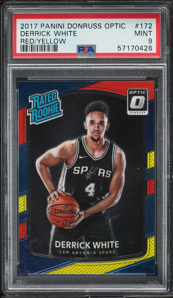 2017 Donruss Optic Red Yellow Derrick White ROOKIE #172 PSA 9 MINT