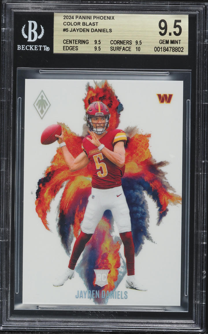 2024 Panini Phoenix Color Blast Jayden Daniels ROOKIE #5 BGS 9.5 GEM MINT