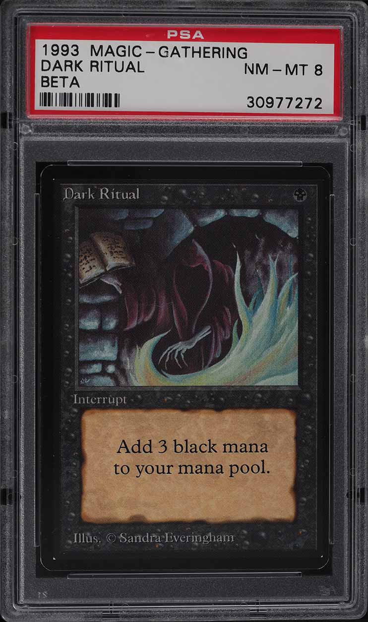 1993 Magic The Gathering MTG Beta Dark Ritual C K PSA 8 NM-MT