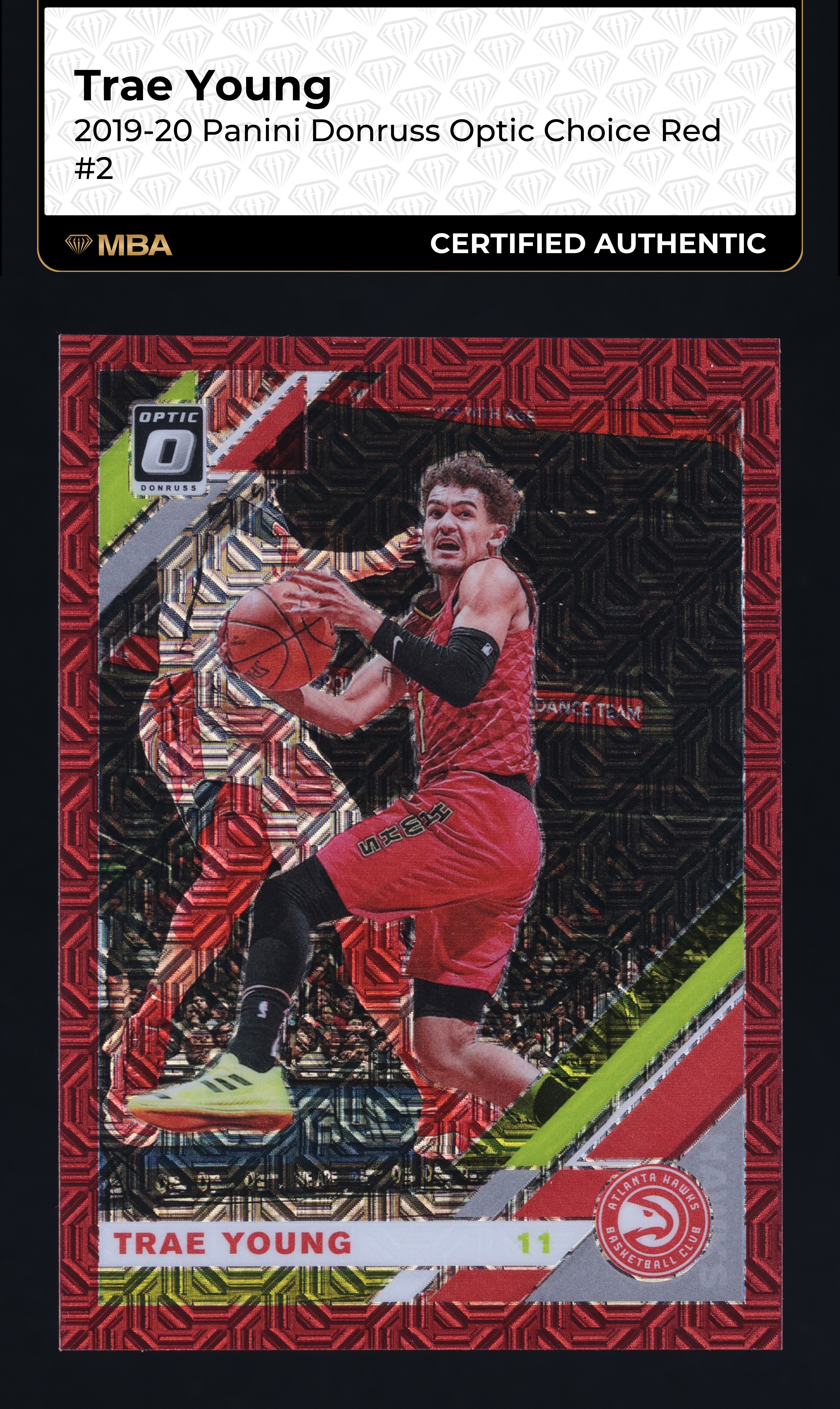 2019 Donruss Optic Choice Red Trae Young /88 #2 MBA AUTH