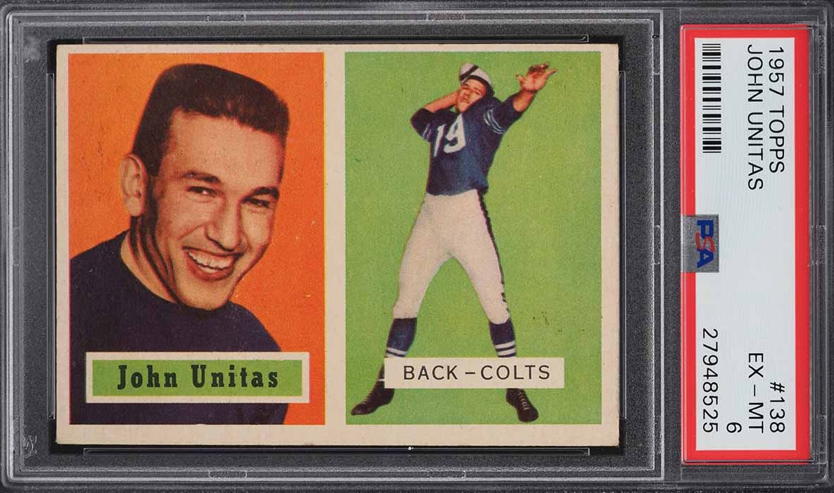 1957 Topps Football John Unitas ROOKIE #138 PSA 6 EXMT