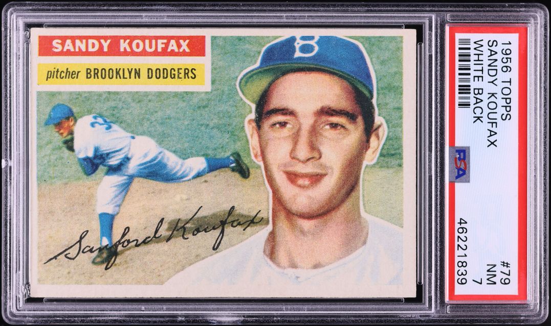 1956 Topps Sandy Koufax WHITE BACK #79 PSA 7 NRMT