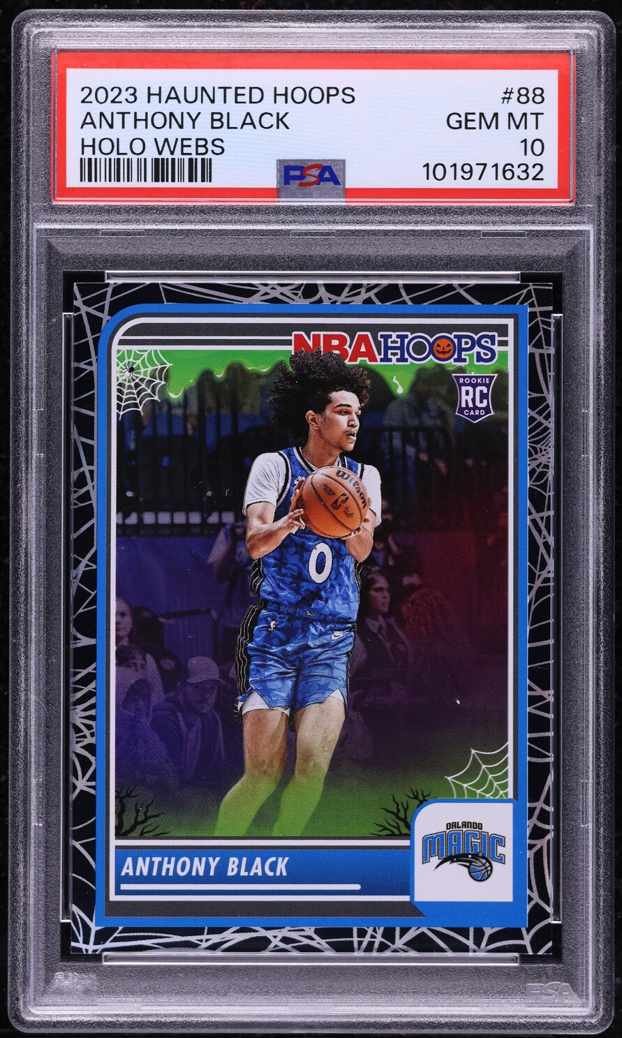 2023 Haunted Hoops Holo Webs Anthony Black #88 PSA 10 GEM MINT