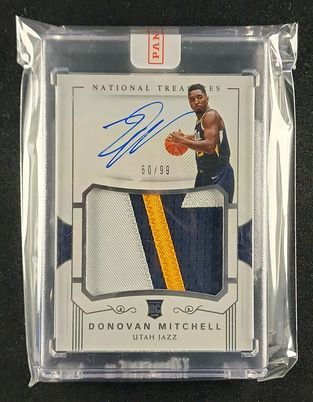 2017 National Treasures Donovan Mitchell ROOKIE PATCH AUTO /99 #113 MBA AUTH
