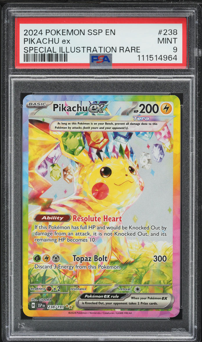 2024 Pokemon Scarlet & Violet Surging Sparks SIR Pikachu ex #238 PSA 9 MINT