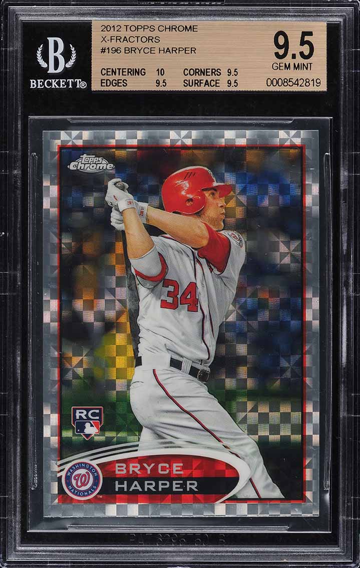 2012 Topps Chrome Xfractor Bryce Harper ROOKIE #196 BGS 9.5 GEM MINT