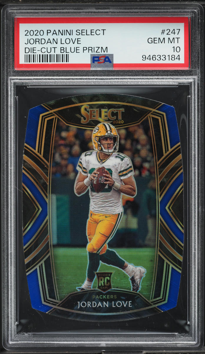 2020 Select Club Level Blue Prizm Die-Cut Jordan Love ROOKIE #247 PSA 10 GEM