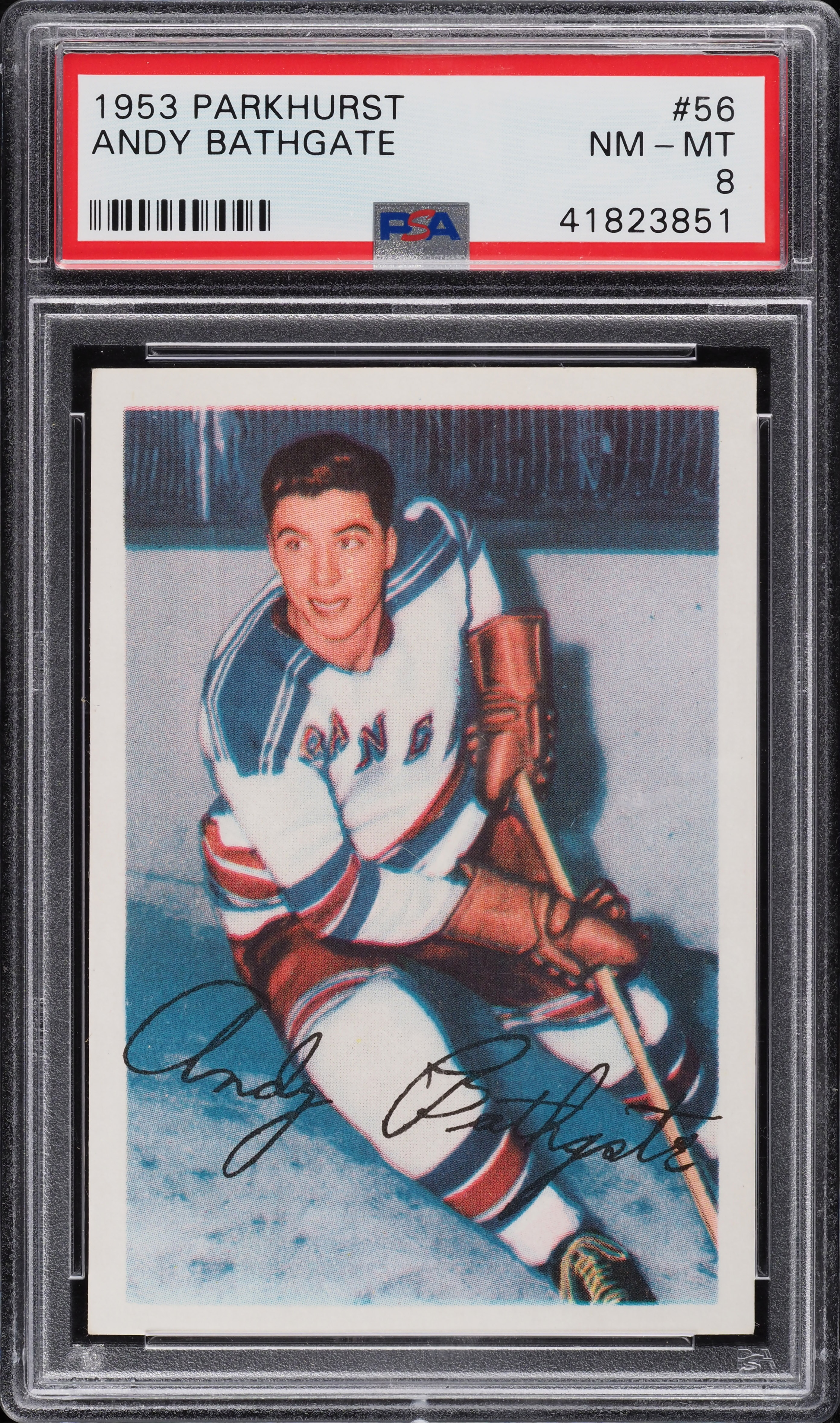 1953 Parkhurst Andy Bathgate ROOKIE #56 PSA 8 NM-MT